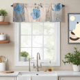 thumbnail image 2 of Valance Curtains for Windows Blue Flower Vines Kitchen Curtians Window Treatment Spring Scenery Topper Curtain Rod Pocket Valances for Kitchen Bathroom Living Room 54x18in, 2 of 9