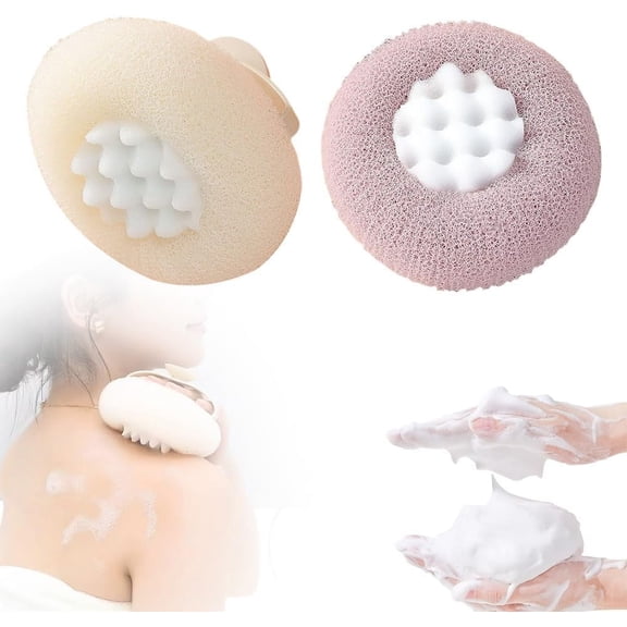 Super Soft Sunflower Suction Cup Bath Ball, 2025 Upgraded 2-in-1 Bath Sponges for Shower Women, Body Wash Infused Sponge, Bath Shower Scrubber Loofah for Women Cleaning Brush (1)