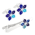 thumbnail image 1 of Set de gemelos y clips de corbata con diseño floral para hombres y mujeres, 1 of 3