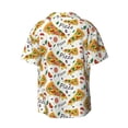 thumbnail image 6 of Lsque Pizza Slices print Men's Cuban Collar Short Sleeve Shirt Summer Beachwear Casual Button Down Fashionable Vacation Leisure Shirt-Medium, 6 of 7