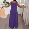 thumbnail image 4 of Lenpel Maxi Dresses for Women Plus Size Scoop Neck Sleeveless Long Tank Dress Casual Flowy Dresses for Beach Vacation, 4 of 5
