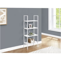 JERFIT 4 Shelf Bookcase, 48" Tall Modern Bookshelf with Adjustable Shelves for Living Room, Office & Bedroom, White
