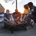 thumbnail image 6 of Topeakmart 34'' Outdoor Metal Square Fire Pit with Cover & Poker, Black, 6 of 11