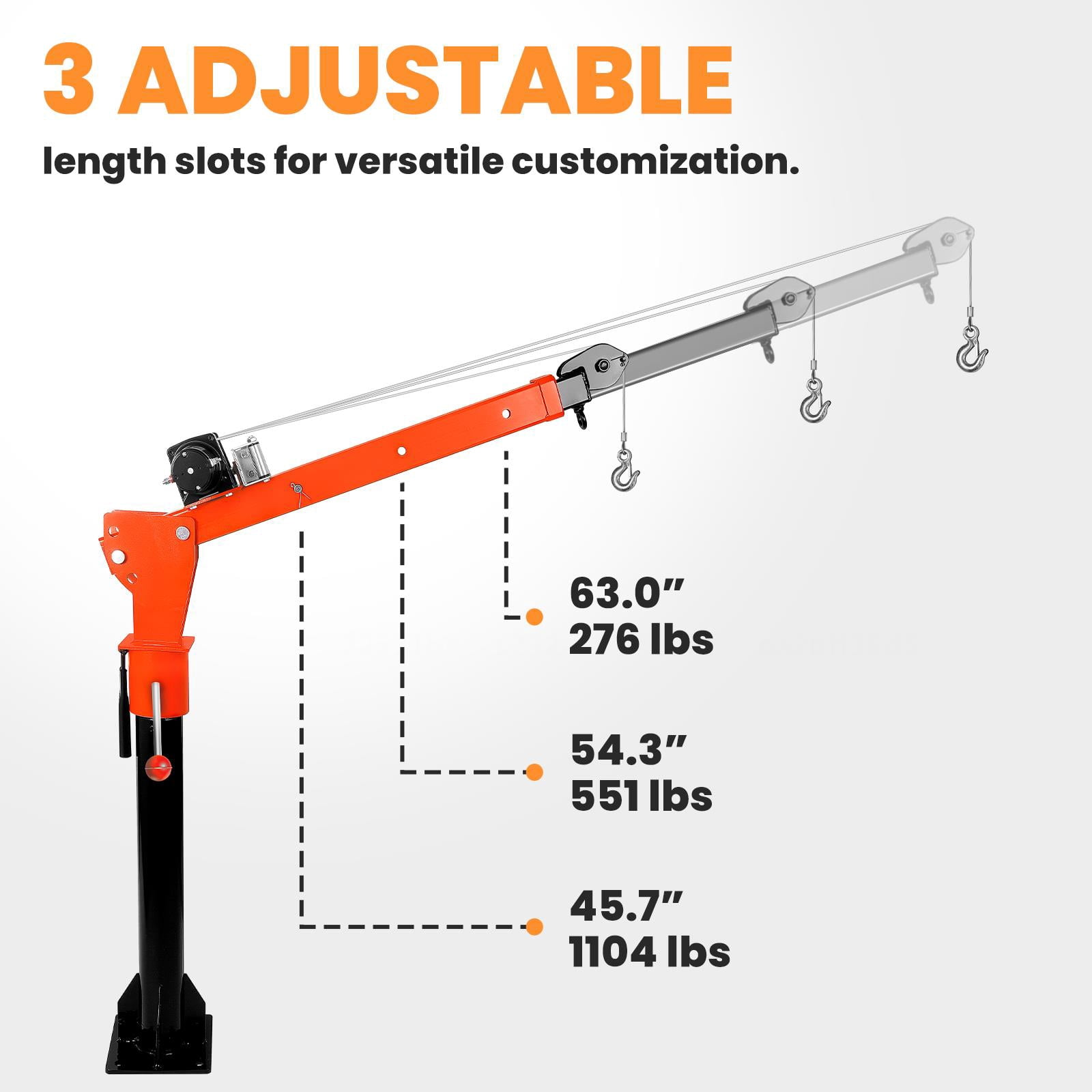 Muweixin Heavy Duty Single Arm Truck Crane, 12v Electric 2000lbs Capacity, Alloy Steel Adjustable Hoist for Outdoor Lifting, Vehicle Use