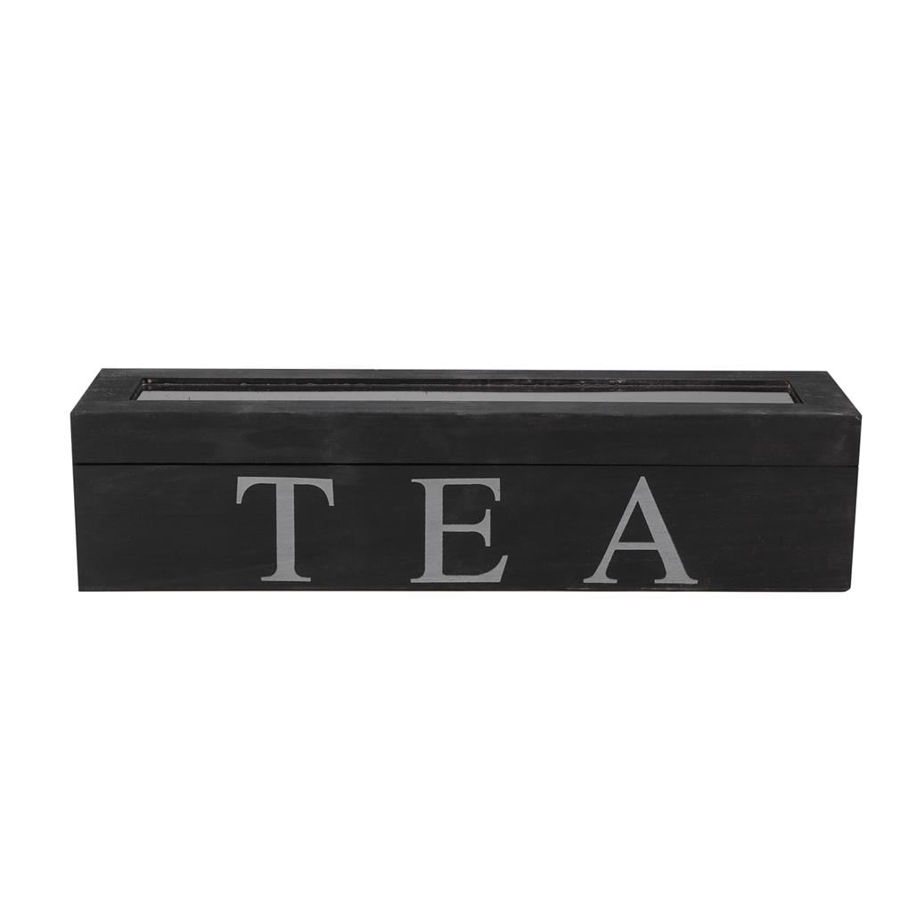 Wooden Tea Bag Storage Box Lid Tea with Organizer Bag