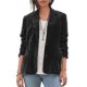 thumbnail image 1 of Chaqueta de Terciopelo para Mujer, Informal, con Solapa Abotonada, Larga, Cárdigan, Traje de Negocios, Abrigo con Bolsillos. Negro XXL, 1 of 3