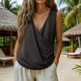 thumbnail image 2 of Fewfanhot Womens Spring Tops Halter Top 2026 Spring Tie Wrap V Neck Fitted Summer Tops Backless Fashion Clothes, 2 of 7