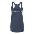 thumbnail image 2 of Friends Amigos Parody Pop Tri-Blend Racerback Tank Top, Vintage Navy, Medium, 2 of 3