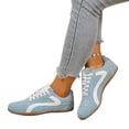 thumbnail image 4 of Willtoo Womens Sneakers Retro Color Block Lace Up Low Top Round Toe Casual Shoes Lightweight Gum Sole Fashion Walking Trainers, 4 of 5