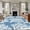 Blue, Sky, White, variant on Round Area Rugs 8Ft, Yellow Coral Coastal Washable Rug for Living Room, Bedroom, Great Room, White Summer Beach Ocean Seaside Non Slip Area Rugs Low Pile Carpet for Home Decor