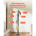 thumbnail image 3 of Space-Saving Floor Coat Rack with Non-Scratch Marble Base, 6 Large Capacity Hooks, Durable Construction for Hanging Coats, Purses, Dog Leashes, No Tools Assembly, 3 of 10