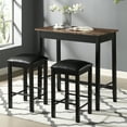 thumbnail image 4 of Furniture of America Leenie Wood 3-Piece Counter Height Dining Set in Black, 4 of 8
