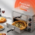thumbnail image 2 of Commercial Pizza Oven, 1700W, 662°F Max Temp, 12 Inch Double Deck Layer, Multipurpose Pizza Maker for Restaurant, Home, Party, 2 of 6
