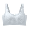 thumbnail image 2 of Wovix Women's Double Support Wireless Bra Solid Comfort Full-coverage Standard Strap Bra Daily Grey M, 2 of 5