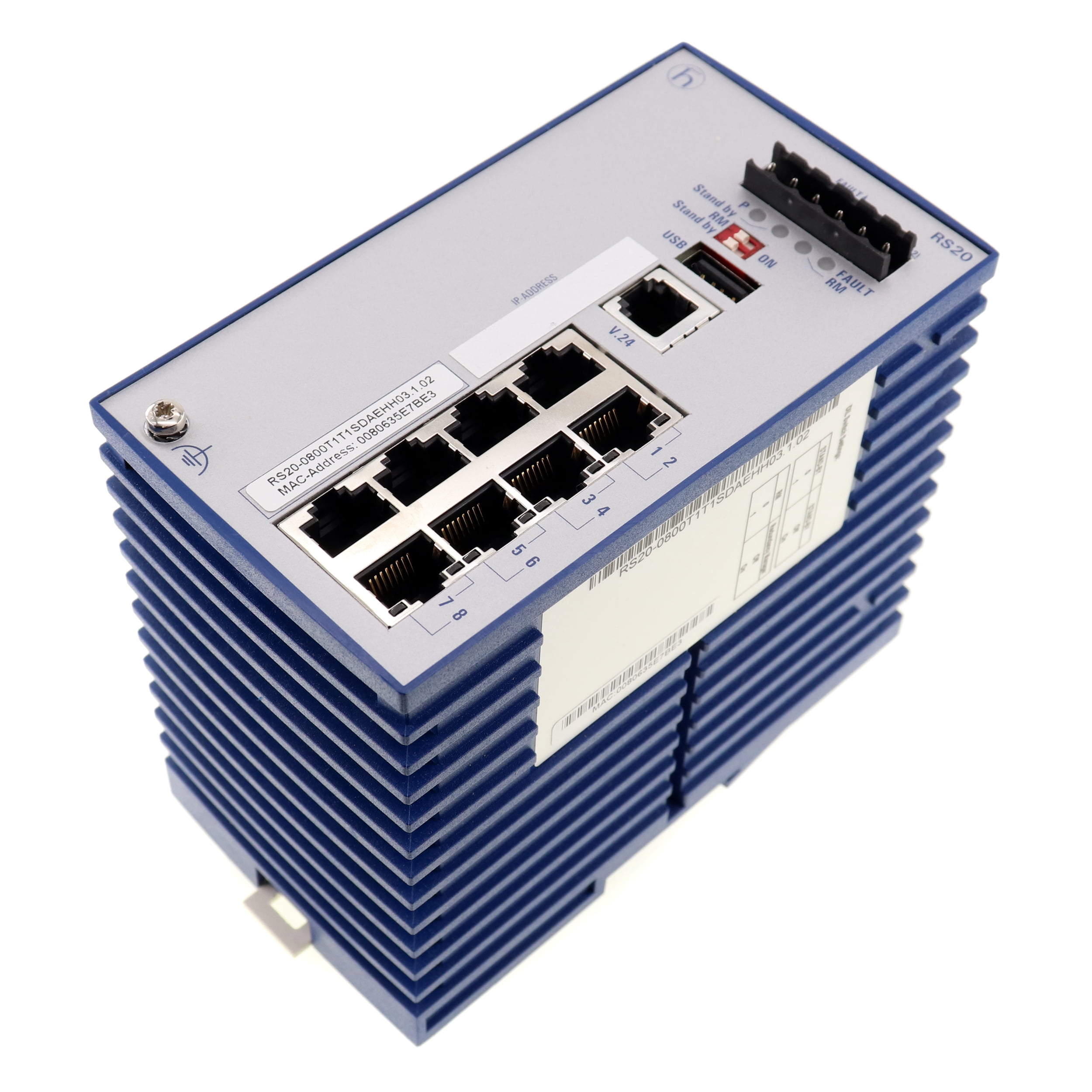 Hirschman RS20-0800T1T150AEHH04.0.01 Industrial Ethernet Switch, 8-Port, Rail/DIN Mount