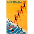 thumbnail image 2 of Vintage Apple Collection 10x14 Black Ornate Wood Framed with Double Matting Museum Art Print Titled - Surf Club Australia, 2 of 4