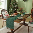 thumbnail image 6 of Christmas Table Runner Holiday Dining Table Decor Snowflake Deer Pattern - Festive Table Cover Centerpiece for Holiday Gatherings(Green-A), 6 of 8