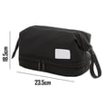 thumbnail image 2 of Bolsa de maquillaje con compartimentos, bolsa de cosméticos de viaje, organizador portátil de artículos de tocador de maquillaje con cremallera, color negro, 2 of 5