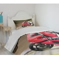 thumbnail image 4 of Ambesonne Teen Room Quilted Bedspread Set 2 Pcs, Motorbike Race Speed, Twin Size, Multicolor, 4 of 6