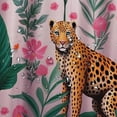 thumbnail image 5 of Orinice Leopard Shower Curtain Wild Animal Leopard Cheetah Green Tropical Palm Leaves Flower Jungle Wildlife Safari Pink Bathroom Decor Fabric Shower Curtain with Hooks 60x72, 5 of 7