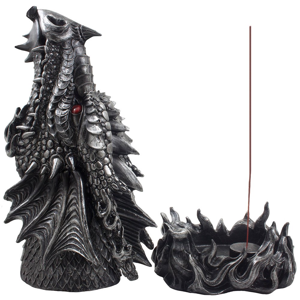 Fire Breathing Dragon Incense Burner / Holder Statue Display Stand for