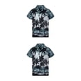 thumbnail image 4 of Jumpingount Camisa de hombre de manga corta de moda informal suelta impresa vacaciones Palm Breasted ropa de playa de gran tamaño para fiesta Type7 NO7, 4 of 6