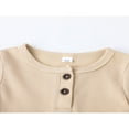 thumbnail image 4 of PENGXIANG Lovely Baby Romper  Short Sleeve  Neck Solid Color Ribbed Buttoned Short Pants for Summer Spring  Kids Clothing, 4 of 7