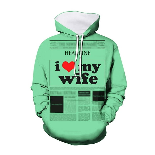 WILLBEST Sudaderas En Pareja Sudaderas con Capucha para El Día De San Valentín para Hombres y Mujeres Día De San Valentín para Hombres Mediana