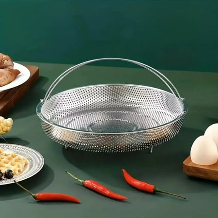

Wtgtog Multifunctional Household Stainless Steel Lifting Steam Rack Multi-Purpose Draining Basket Fine Mesh Steam With Carrying Handle Function Free Size Color