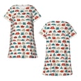 thumbnail image 5 of Salouo Artoon Car Print Short Sleeve Sleepshirt for Womens Comfy Nightgown Scoopneck Cute Nightdress Ruffle -3X-Large, 5 of 7