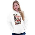 thumbnail image 4 of Hustle King Skeleton Playing Card Unisex Plus Fleece Graphic Hoodie Brisco Brands 4X, 4 of 6
