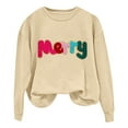 thumbnail image 4 of Chandails d'Hiver Grande Taille pour Femmes Chandail Décontracté de Noël Imprimé Col Rond Manches Longues Sweat à Capuche Amusant Beige TG, 4 of 6