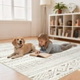 thumbnail image 6 of UERMEI 5'x8' Area Rugs for Living Room, Washable Rugs Boho Moroccan Area Rug Soft Neutral Geometric Bohemian Carpet Distressed Indoor Rug for Bedroom Dining Room Office Foldable Nonslip Rug, Brown, 6 of 8