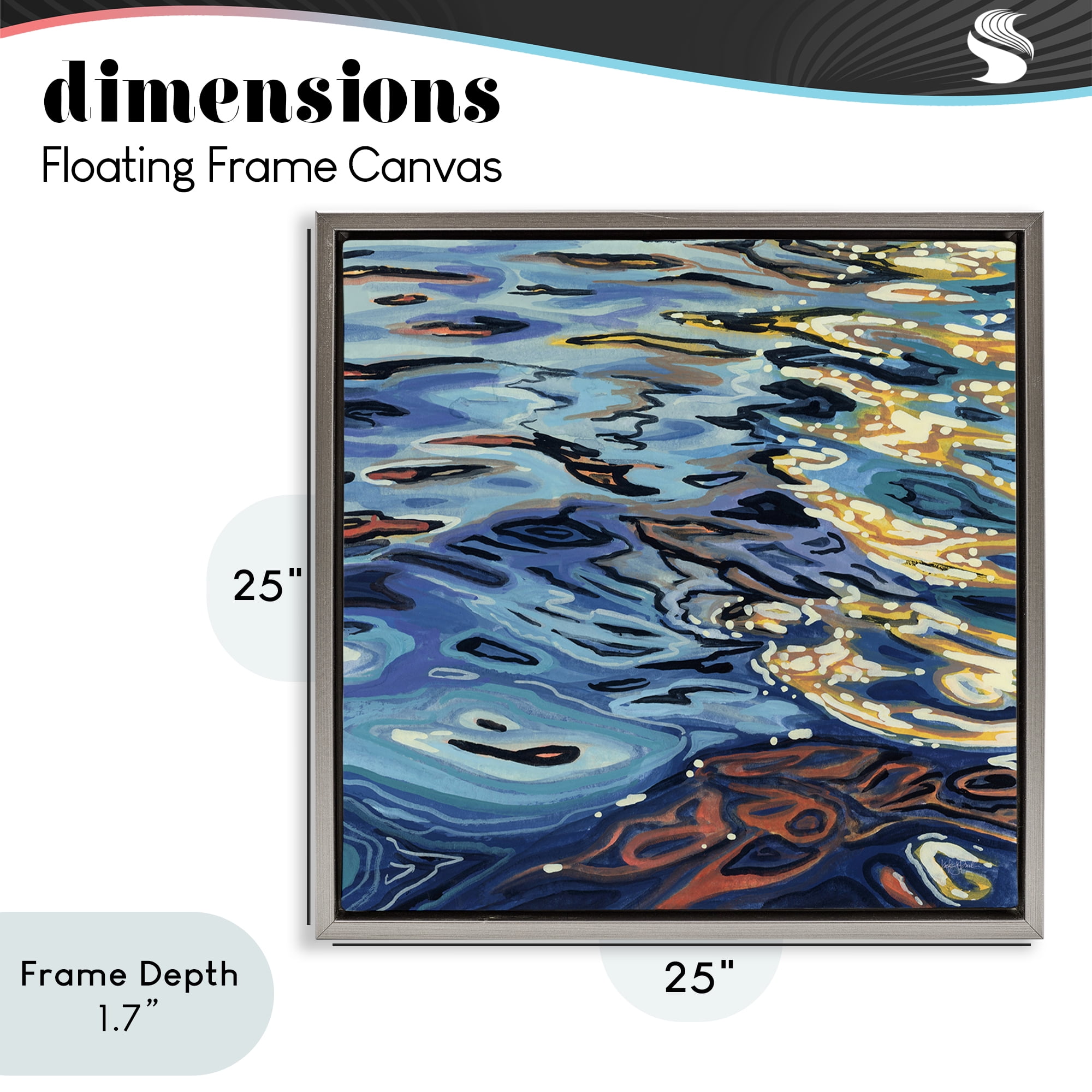 Stupell Industries Sunrise on Rippling Water Gray Framed Floater Canvas Wall Art, design by Kate Jarvik Birch
