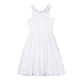 thumbnail image 4 of iEFiEL Big Little Girls Halter Neck Chiffon Summer Dress Sleeveless Rhinestone Wedding Birthday Party Dress White 10, 4 of 7
