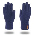 thumbnail image 1 of Guantes de pantalla táctil de doble capa para otoño e invierno, guantes de punto de lana cálidos con jacquard engrosados con forro polar para hombre, 1 of 6
