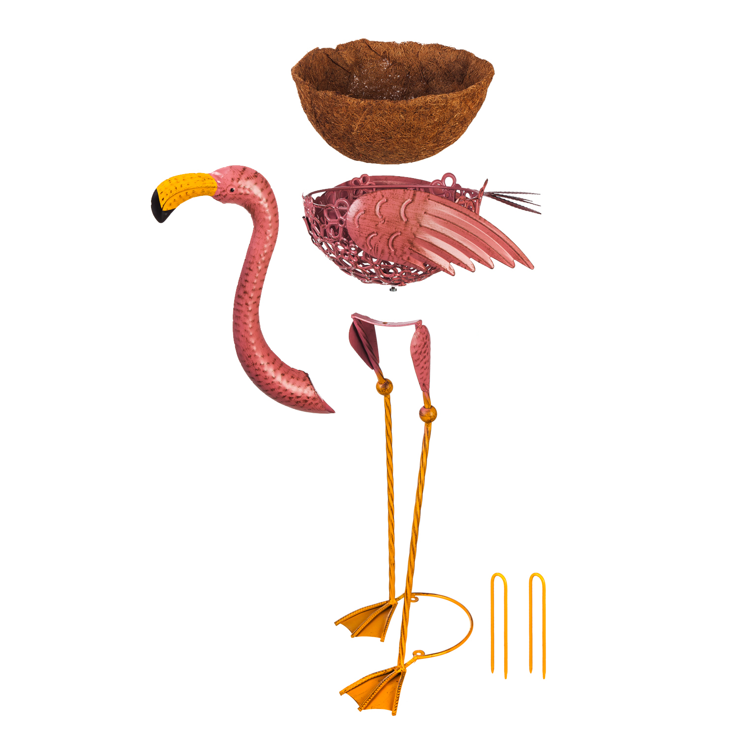 Evergreen Metal Flamingo Planter, 18.9'' x 11.4'' x 37.4'' inches. - image 3 of 3