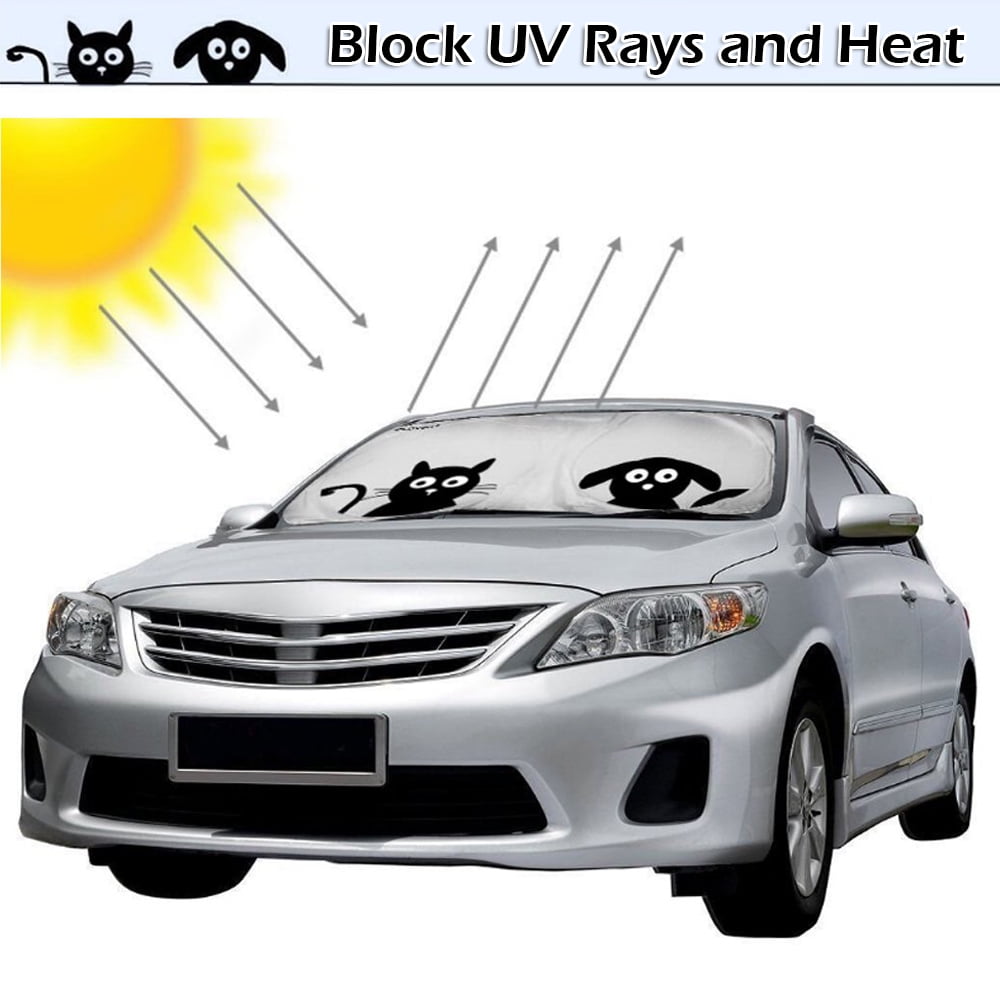 Auto Windshield Sun Shade for Car, IC ICLOVER 59x33 Cute Cartoon