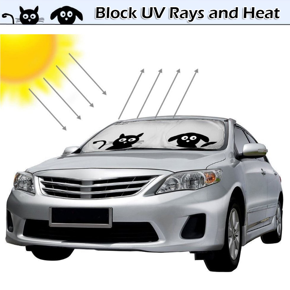 iClover Car Windshield Sun Shade, 59" x 33", Pet Design photo 2