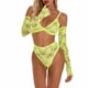 thumbnail image 5 of Traje de ropa interior Sexy Hollow Lace Perspectiva Lencería Mujer Ropa de dormir, S, Verde Inevent XX000098-03, 5 of 7