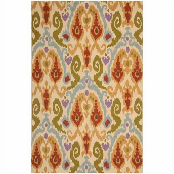 SAFAVIEH Chelsea Landen Southwestern Wool Area Rug, Ivory/Multi, 3'9" x 5'9"