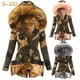 thumbnail image 2 of Chaqueta de algodón de otoño e invierno para mujer con cuello de piel y cordón, abrigo de camuflaje, chaqueta de algodón cálida para mujer, 2 of 5