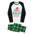 thumbnail image 5 of Family Matching Christmas Pajamas, Romper/ Letter Print Long Sleeve Tops and Plaid Pants Sleepwear Set, 5 of 10