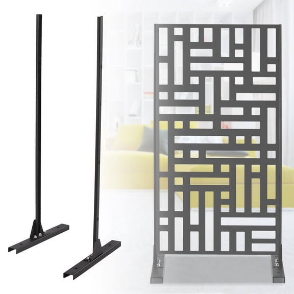 ToppiJoy 6.2ft Outdoor Privacy Screen Panels Stand, Metal Privacy Screen Decorative Patio Fence for Outdoor Indoor Decor
