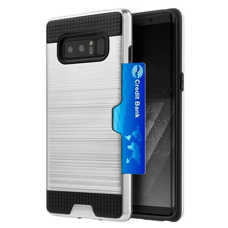 Samsung GalaxyCase, Premium Stylish Hybrid Dual Layer Protective Hard Cover (Lightweighted, Card Slots, Raised Bezel, User friendly) for Samsung Galaxy Note 8 SM-N950U - Black/