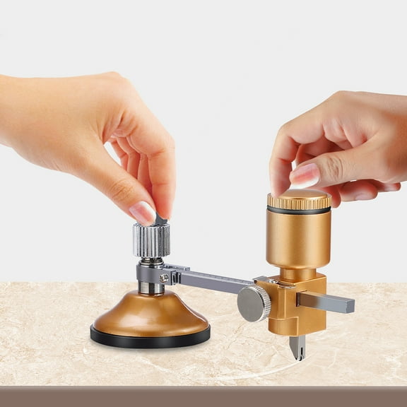WHAMVOX  Glass Circular Cutter Adjustable Circle Cutting Tool Large Cuts Golden