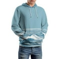 thumbnail image 2 of Ocean Wave Blue Regular Fit Hoodie, Sporty Pullover Hooded Sweatshirt for Men Women 2XL, 2 of 6