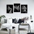thumbnail image 3 of Modern 3 Piece Wild Animal Lion Canvas Paintings Lion Family Portrait Pictures Wall Decor Artwork Living Room Bedroom Home Office Decorations Unframed, 3 of 6