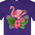 thumbnail image 4 of Inktastic Flamingo with Tropical Flowers T-Shirt, 4 of 5