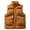 Brown, variant on Men's Quilted Vest Coats Casual Fashion Warm Pocket Button Zipper Outwear Jackets Brown